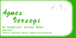 agnes versegi business card