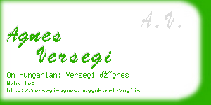 agnes versegi business card